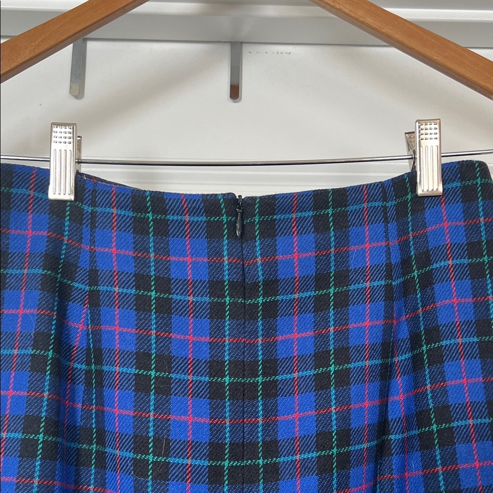 Vintage Talbots Navy and Black Checkered Pencil Skirt - Picture 3 of 11